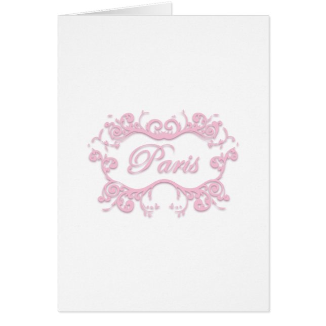 Paris with Scrolls pink Cards (Front)