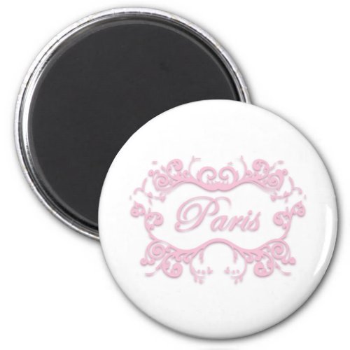 Paris with Scrolls pink Magnet