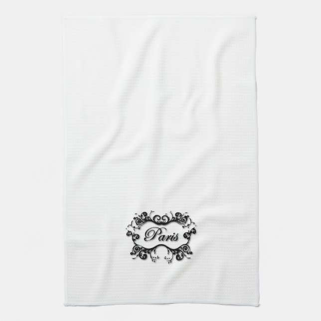 Paris with Scrolls Towel (Vertical)