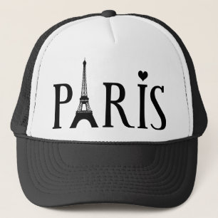 Paris with the Eiffel tower and love Trucker Hat