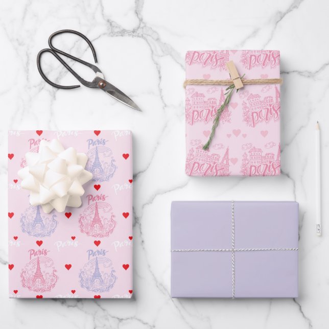 Paris Wrapping Paper, Eiffel Tower Gift Wrap (Front)
