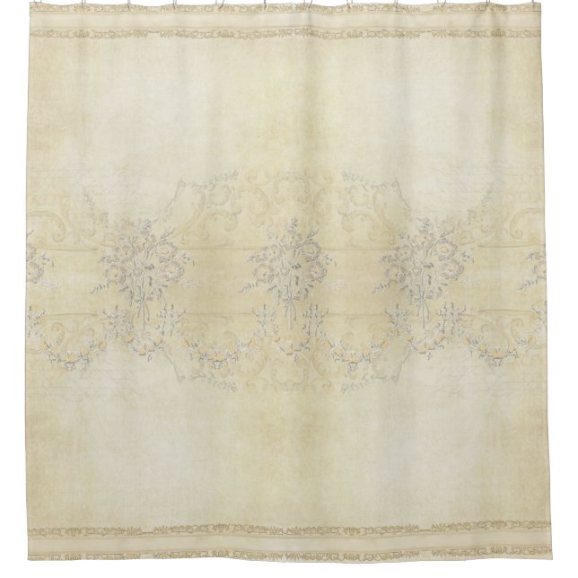Parisian Apartment Floral Plaster Molding Home Art Shower Curtain (Front)