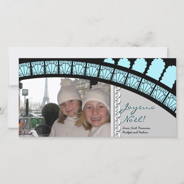 Parisian Arch Holiday Photo Card (Front)