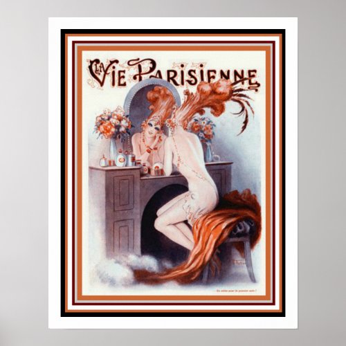 Parisian Art Deco Showgirl Poster 16 x 20