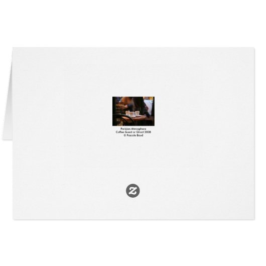 Parisian Atmosphere Coffee Guest or Ghost Card (Back Horizontal)