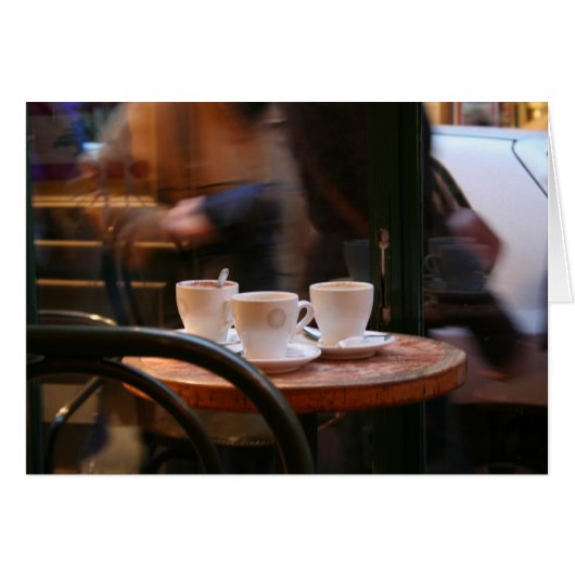 Parisian Atmosphere Coffee Guest or Ghost Card (Front Horizontal)