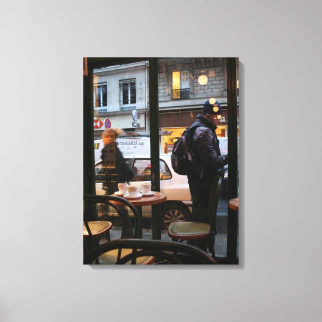 Parisian Atmosphere Rue Rambuteau Beaubourg Canvas (Front)