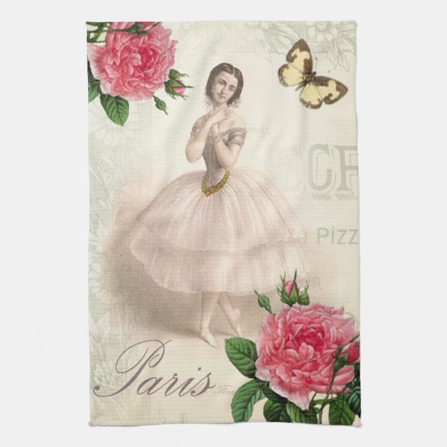 Parisian Ballerina Kitchen Towel (Vertical)