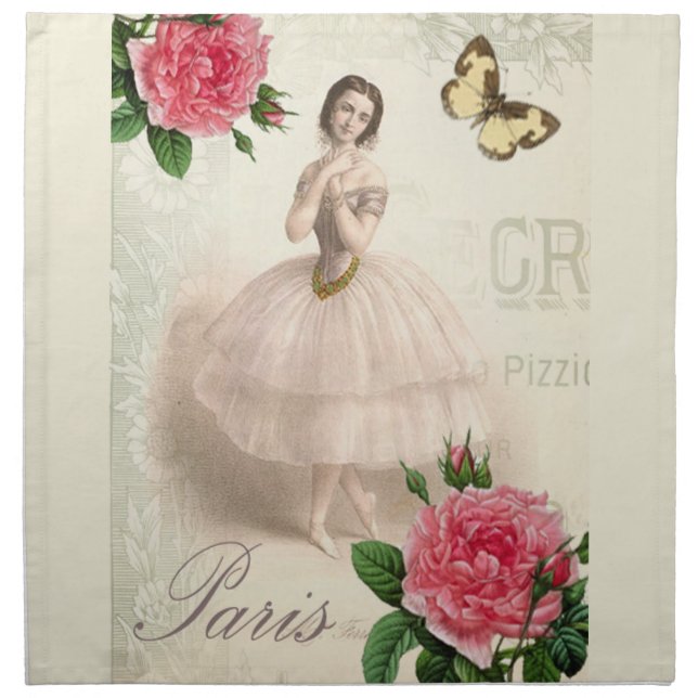 Parisian Ballerina Napkin (Front)