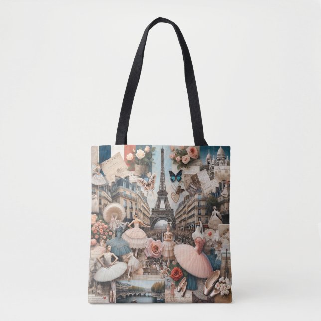 Parisian Ballet Charm Tote Bag (Front)