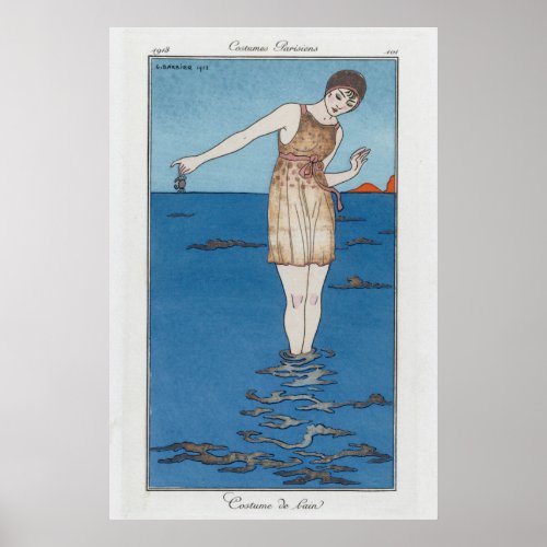 parisian bathing suit poster