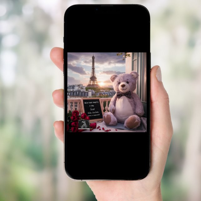 Parisian Bear Pregnancy Announcement (Front Digital)