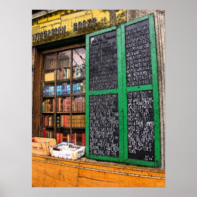 Parisian Bookshop Fresco Poster (Front)