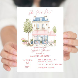 Parisian Cafe Afternoon Bridal Shower Invitation