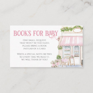 Parisian Cafe Bonjour Bebe Pink Baby Shower Enclosure Card