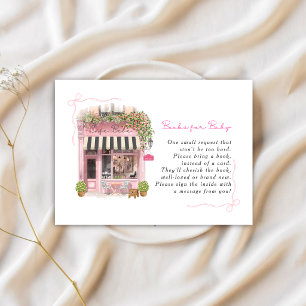 Parisian Cafe Bonjour Bebe Pink Bow Baby Shower Enclosure Card