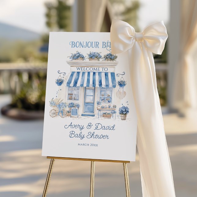  Parisian Cafe Bonjour Bebe theme Baby Shower Foam Board (Creator Uploaded)