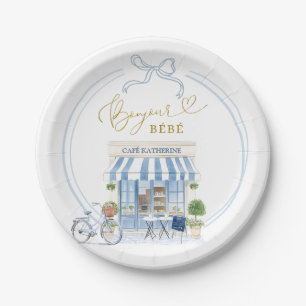 Parisian Cafe Boy Baby Shower Paper Plates