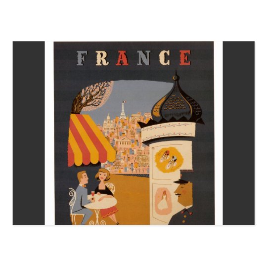 Parisian Cafe Travel Poster Postcard | Zazzle.com