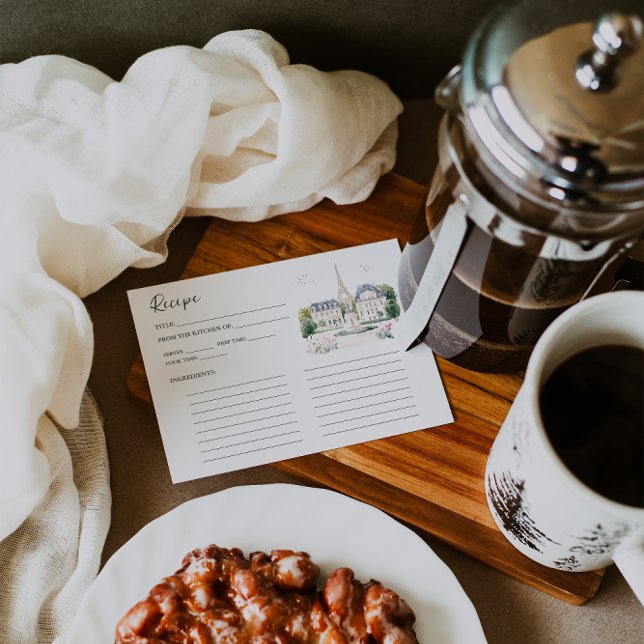 Parisian Café Watercolor Recipe Card (Creator Uploaded)