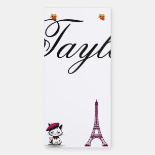 Parisian Cat’s Grocery Shopping List Magnetic Notepad