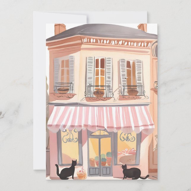  Parisian Cats Thank You Card (Front)