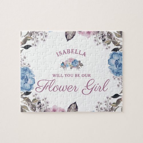 Parisian Charm Floral Be Our Flower Girl Proposal Jigsaw Puzzle