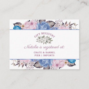 Parisian Charm Floral Bridal Shower Gift Registry Enclosure Card