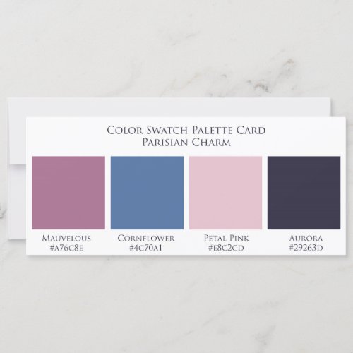Parisian Charm Wedding Color Swatch Palette Card