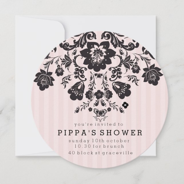 Parisian Chic Floral Shower Invitation (Front)