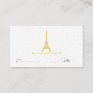 Parisian Chic Place Card, Yellow Card