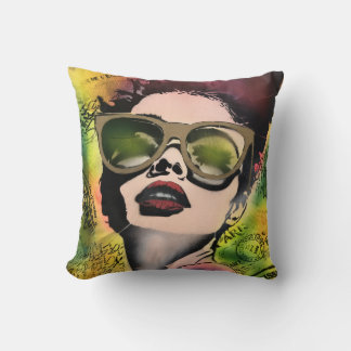 Parisian Chic Pop Art Throw Pillow