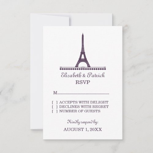 Parisian Chic Response Card, Purple