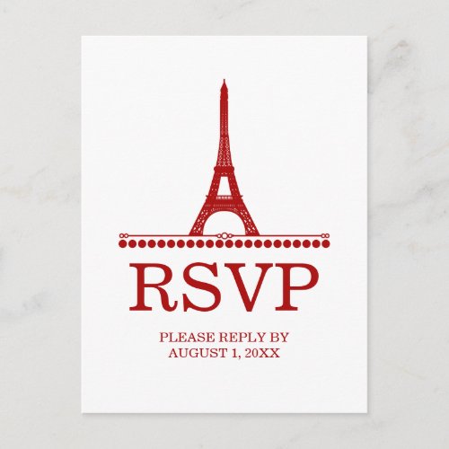 Parisian Chic RSVP Postcard Red Invitation Postcard
