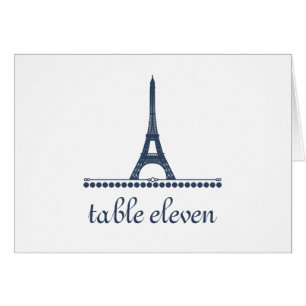 Parisian Chic Table Number Card, Blue