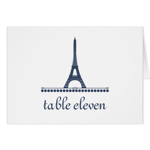 Parisian Chic Table Number Card Blue