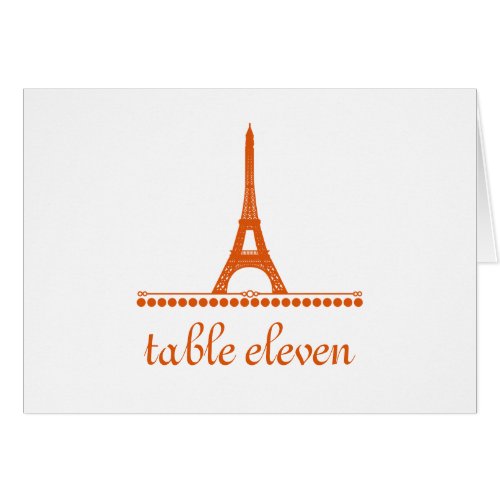 Parisian Chic Table Number Card Orange