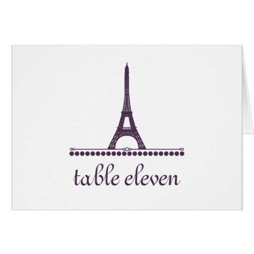 Parisian Chic Table Number Card Purple