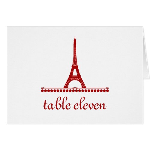 Parisian Chic Table Number Card Red