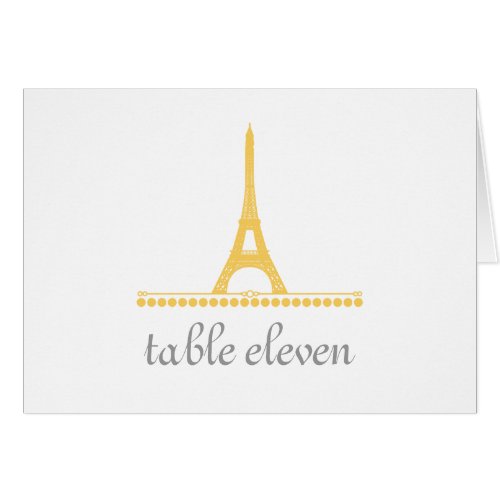 Parisian Chic Table Number Card Yellow