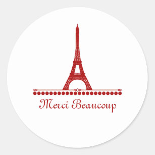 Merci Beaucoup Sticker, Zazzle in 2023