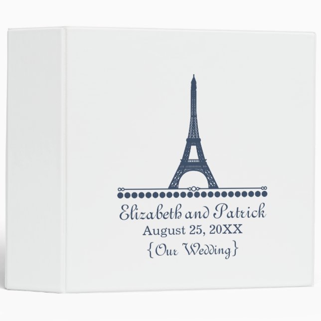 Parisian Chic Wedding Binder, Blue Binder (Front/Spine)