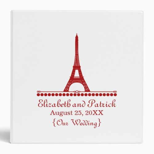 Parisian Chic Wedding Binder Red 3 Ring Binder