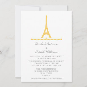 Parisian Chic Wedding Invite, Yellow Invitation