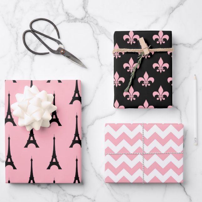 Parisian Chic Wrapping Paper Sheets (Front)