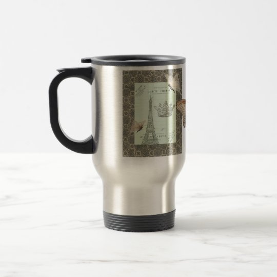 Parisian Collage Travel Mug