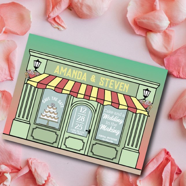 Parisian, cute, funny themed save the date design postcard (Creator Uploaded)