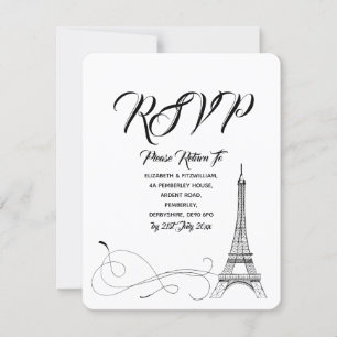 Parisian Doodles Wedding RSVP Card