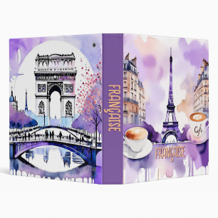 Parisian Dreamscape – Eiffel Tower Café Art 3 Ring Binder