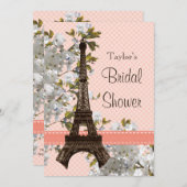 Parisian Eiffel Tower Bridal Shower Invitations (Front/Back)